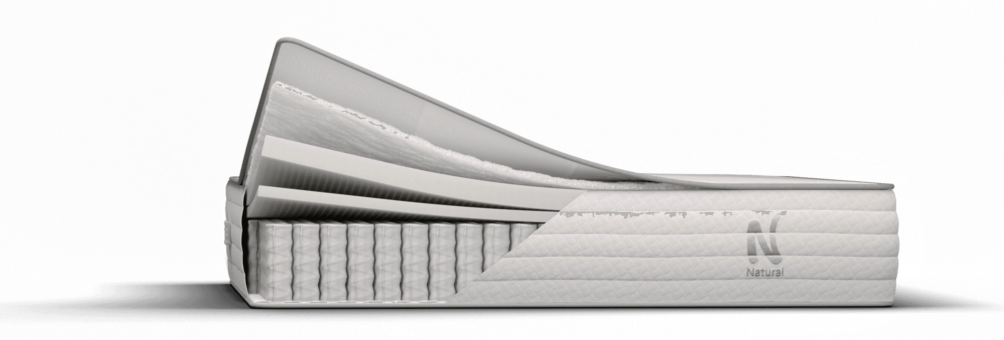 Large x-ray close-up of a Nolah mattress showing each layer