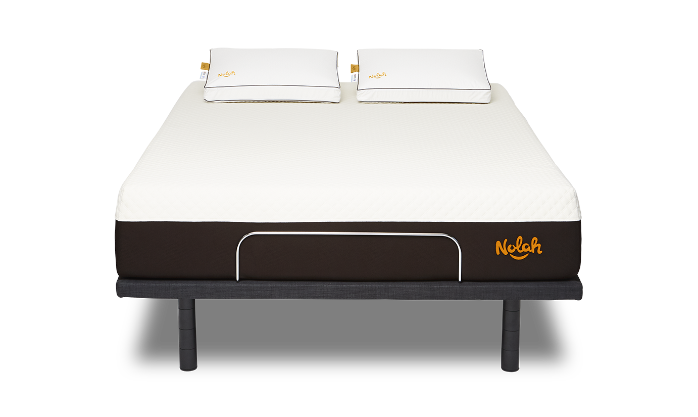 Nolah Adjustable base with massage with Signature 12 inch mattress front angle